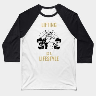 Lifting is a Lifestyle Viking Baseball T-Shirt